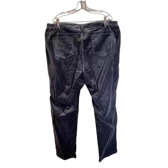 J.Jill Luxe Gray Velvet Stretch Jeans Size 22W High-Rise Slim-Leg Elastic Waist - Picture 3 of 4